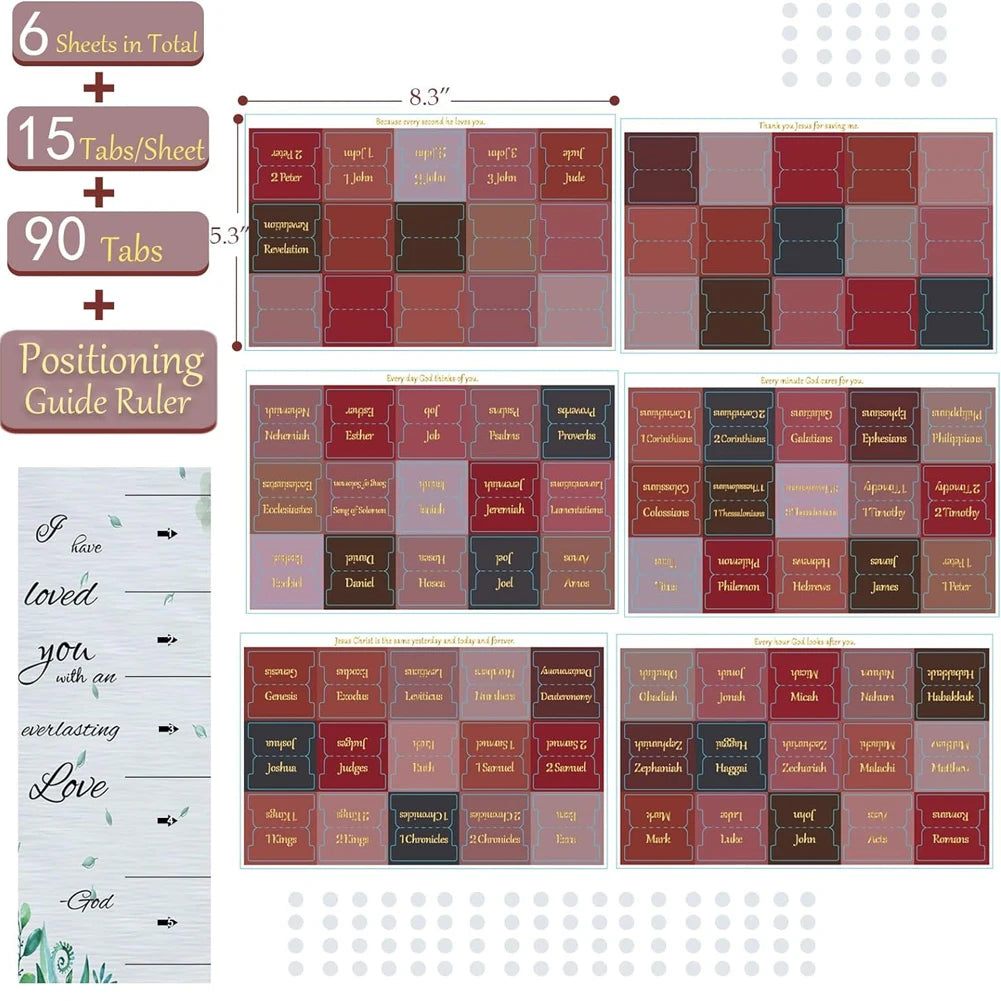 5/6 Sheets Bible Tabs